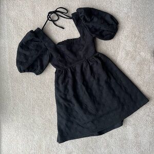 Altar’d State Black Polka Dot Open Back Dress Size Small